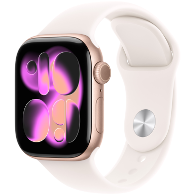 Apple Watch Series 11 GPS + Cellular 42mm Rose Gold Aluminium Case with Light Blush Sport Band - M/L