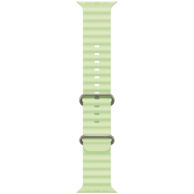 49mm Neon Green Ocean Band - Natural Titanium Finish