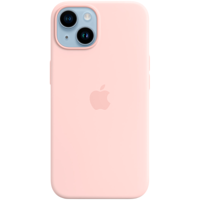 iPhone 14 Silicone Case with MagSafe - Chalk Pink,Model A2910