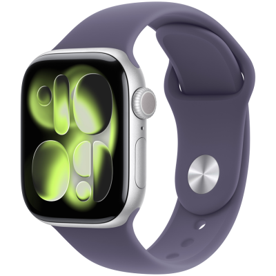 Apple Watch Series 11 GPS + Cellular 42mm Silver Aluminium Case with Purple Fog Sport Band - M/L,Mod
