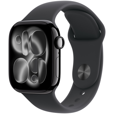 Apple Watch Series 11 GPS + Cellular 42mm Jet Black Aluminium Case with Black Sport Band - M/L,Model