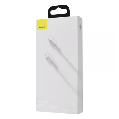 Кабель Baseus Cafule Metal Type-C to Type-C 100W 2m White