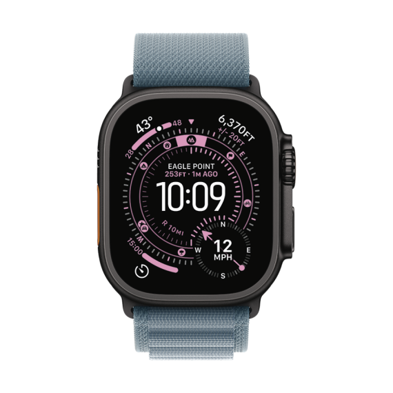 49mm Light Blue Alpine Loop - Small - Black Titanium Finish