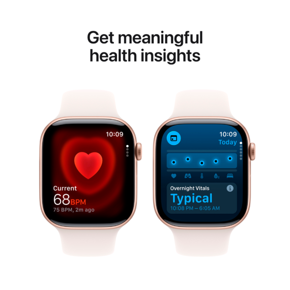 Apple Watch Series 11 GPS + Cellular 46mm Rose Gold Aluminium Case with Light Blush Sport Band - S/M