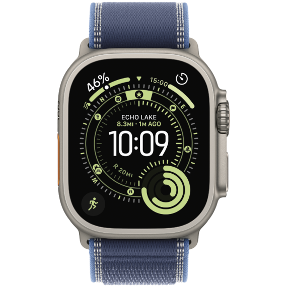 49mm Blue/Bright Blue Trail Loop - S/M - Natural Titanium Finish