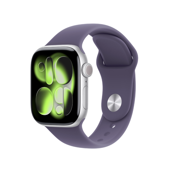 Apple Watch Series 11 GPS + Cellular 42mm Silver Aluminium Case with Purple Fog Sport Band - S/M,Mod