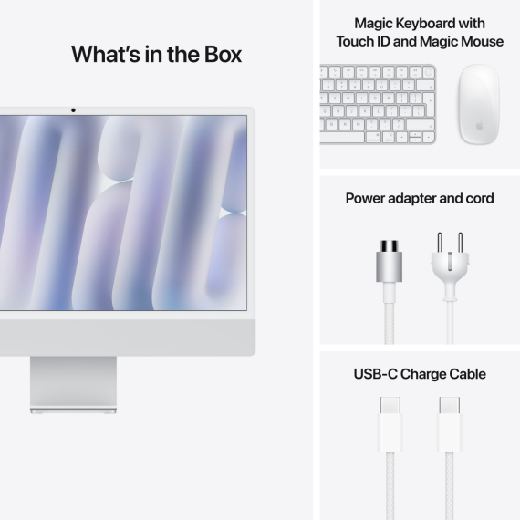 Комп’ютер iMac 24 Silver Model A3137 M4 10C CPU 10C GPU 16GB Magic Mouse 512GB SSD 4xTB4