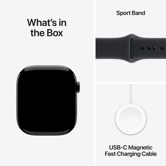 Apple Watch Series 11 GPS + Cellular 46mm Jet Black Aluminium Case with Black Sport Band - S/M,Model