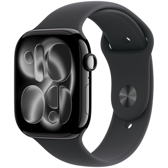 Apple Watch Series 11 GPS + Cellular 46mm Jet Black Aluminium Case with Black Sport Band - S/M,Model