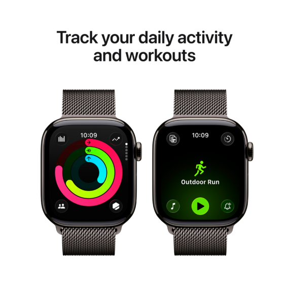 Apple Watch Series 11 GPS + Cellular 42mm Slate Titanium Case with Slate Milanese Loop,Model A3335