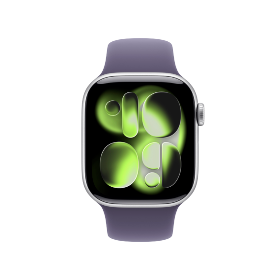 Apple Watch Series 11 GPS + Cellular 42mm Silver Aluminium Case with Purple Fog Sport Band - S/M,Mod