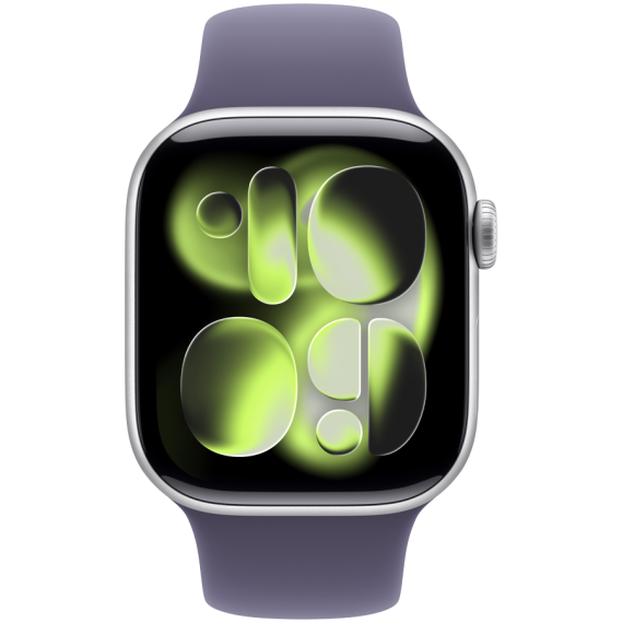 Apple Watch Series 11 GPS + Cellular 42mm Silver Aluminium Case with Purple Fog Sport Band - S/M,Mod