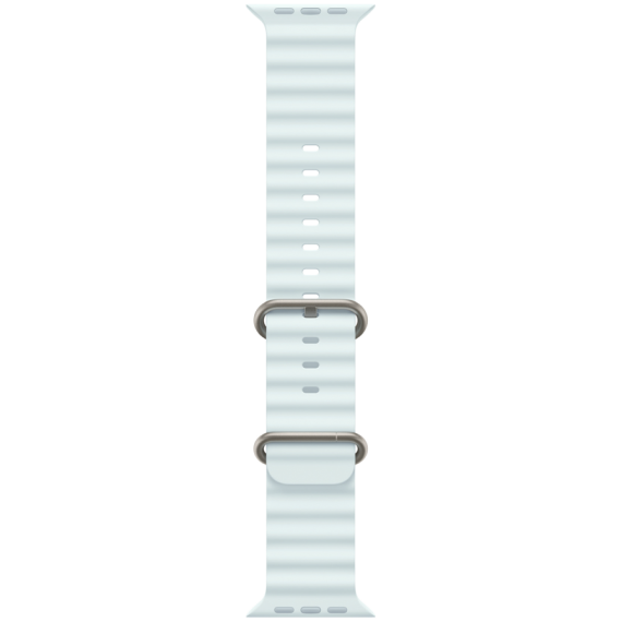 49mm Ice Blue Ocean Band - Natural Titanium Finish