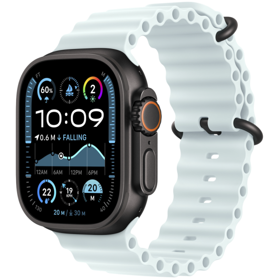 РЕМІНЕЦЬ ДЛЯ ГОДИННИКА APPLE WATCH 49 ICE BLUE BLACK TI OB-ZML
