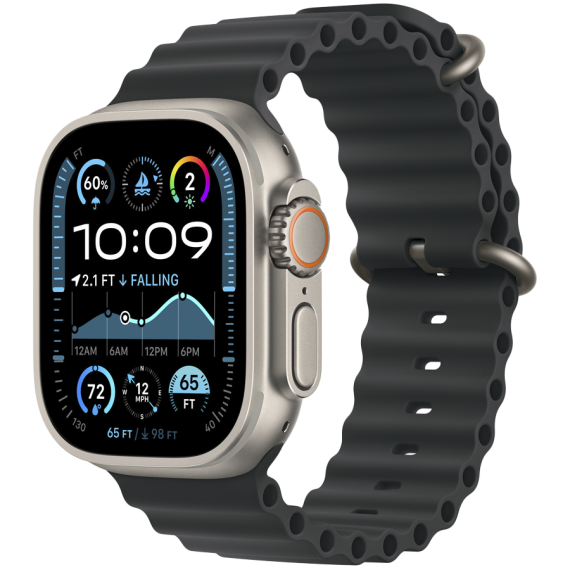 РЕМІНЕЦЬ ДЛЯ ГОДИННИКА APPLE WATCH 49 BLACK NATURAL TI OB-ZML