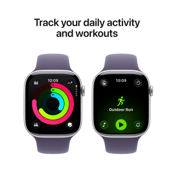 Apple Watch Series 11 GPS + Cellular 46mm Silver Aluminium Case with Purple Fog Sport Band - M/L,Mod