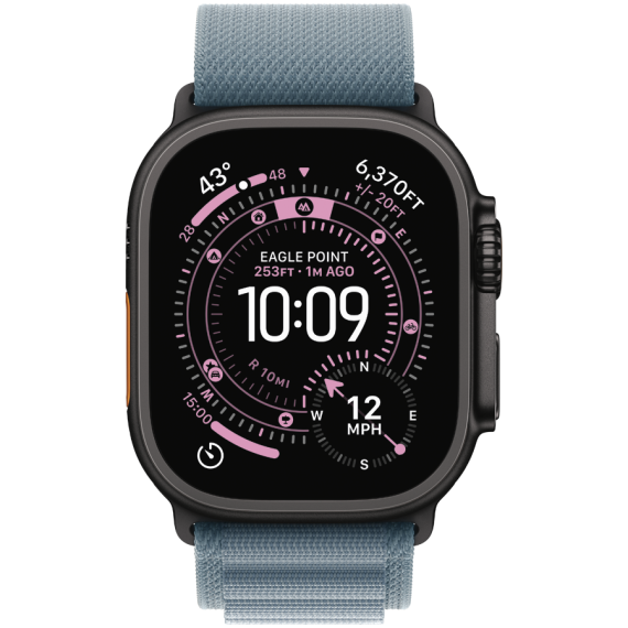 49mm Light Blue Alpine Loop - Small - Black Titanium Finish
