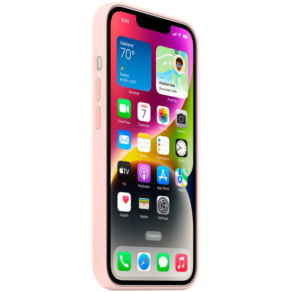 iPhone 14 Silicone Case with MagSafe - Chalk Pink,Model A2910