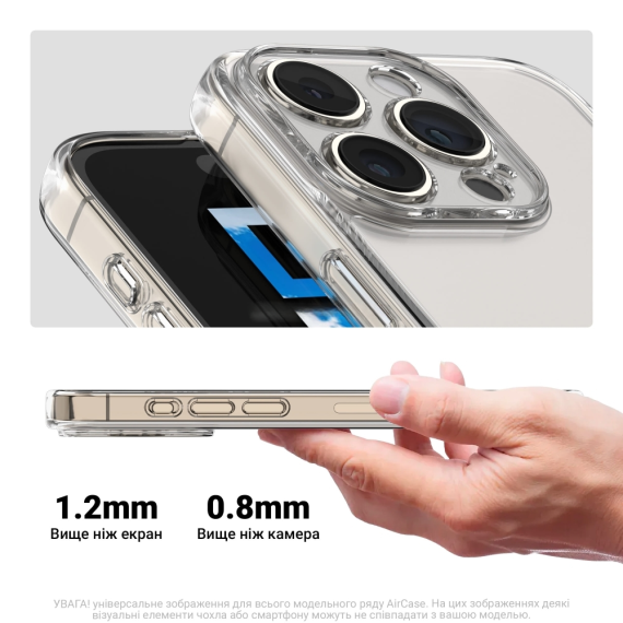 Чохол ArmorStandart Air Force iPhone 15 Camera cover Clear