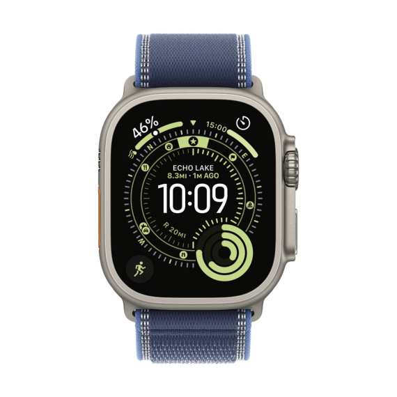 49mm Blue/Bright Blue Trail Loop - S/M - Natural Titanium Finish
