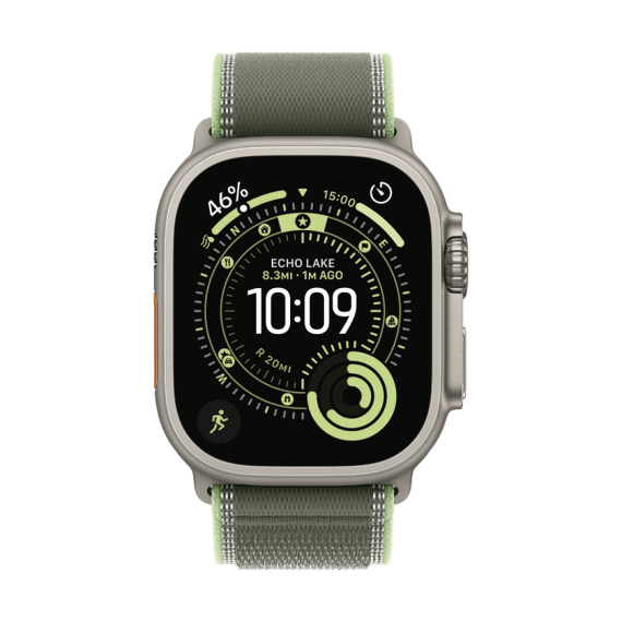 49mm Green/Neon Trail Loop - S/M - Natural Titanium Finish