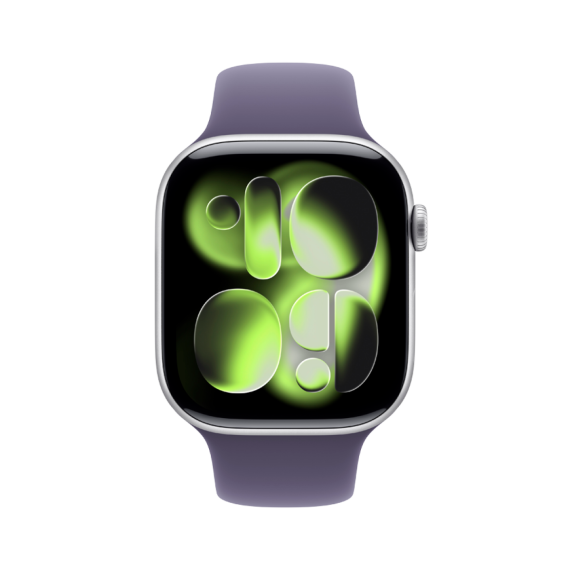 Apple Watch Series 11 GPS + Cellular 46mm Silver Aluminium Case with Purple Fog Sport Band - M/L,Mod