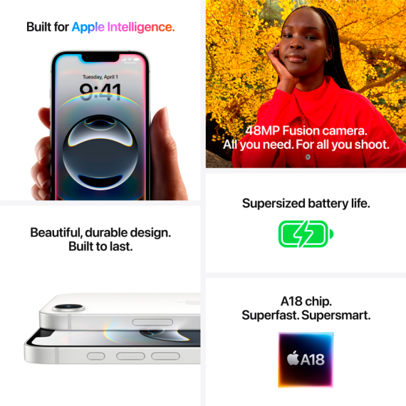СМАРТФОН IPHONE 16E WHT 128GB-CAM