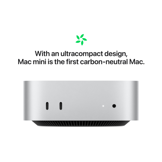 Mac mini, Silver, Model A3238, M4 10C CPU 10C GPU, 32GB, 10 Gigabit Ethernet, 256GB SSD, 3xTB4, HDMI