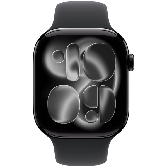 Apple Watch Series 11 GPS + Cellular 46mm Jet Black Aluminium Case with Black Sport Band - S/M,Model