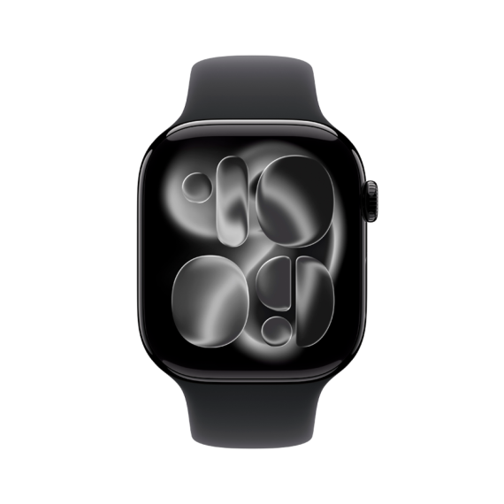 Apple Watch Series 11 GPS + Cellular 46mm Jet Black Aluminium Case with Black Sport Band - S/M,Model