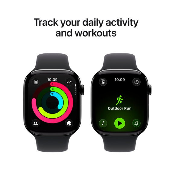 Apple Watch Series 11 GPS + Cellular 46mm Jet Black Aluminium Case with Black Sport Band - S/M,Model
