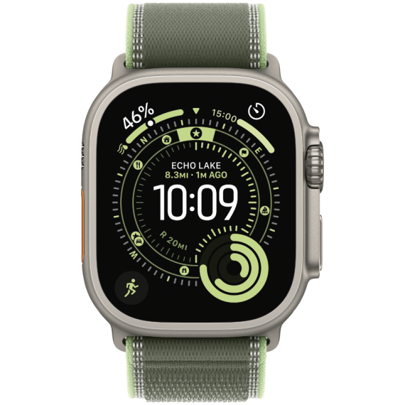49mm Green/Neon Trail Loop - S/M - Natural Titanium Finish