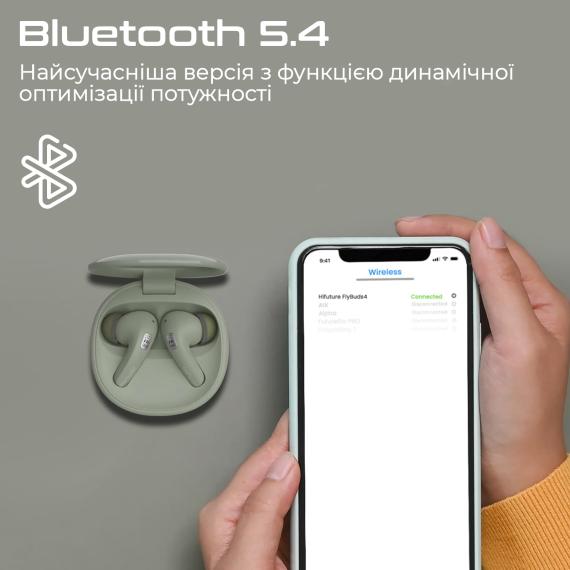 Навушники TWS HiFuture flybuds4.matchagreen