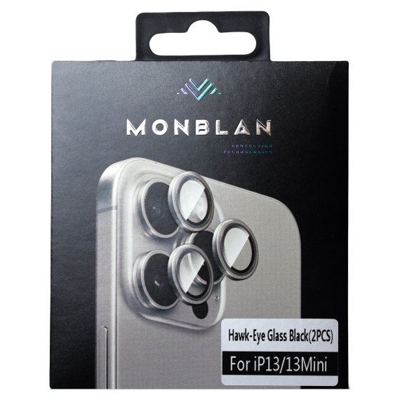 Захисне скло Monblan для камери iPhone 13Mini/13 Metal Ring Series (Midnight)