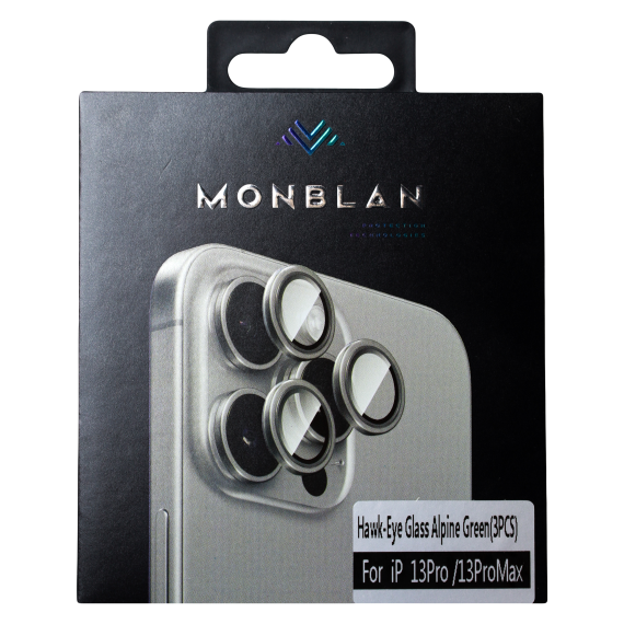 Захисне скло Monblan для камери iPhone 13Pro/13 Pro Max Metal Ring Series (Alpine Green)