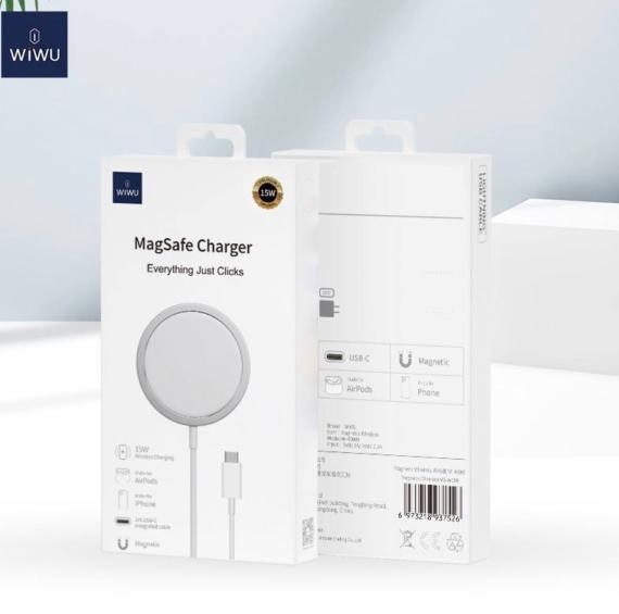 Бездротовий зарядний пристрій Wiwu 15w Wi-W009 White