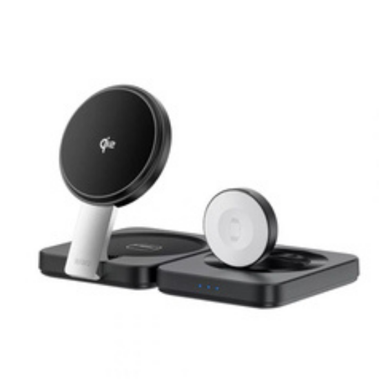 Бездротова зарядка Wiwu Wi-W028 3in1 Qi2 Folding Series (Phone/Earphone/Watch) (Black)